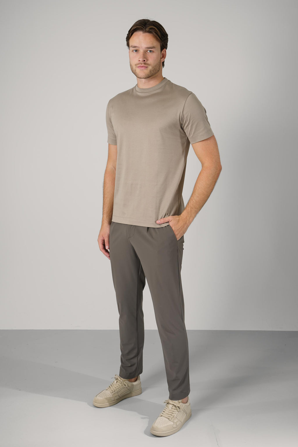 Valenza Slim Fit Supima T-Shirt Lead Grey