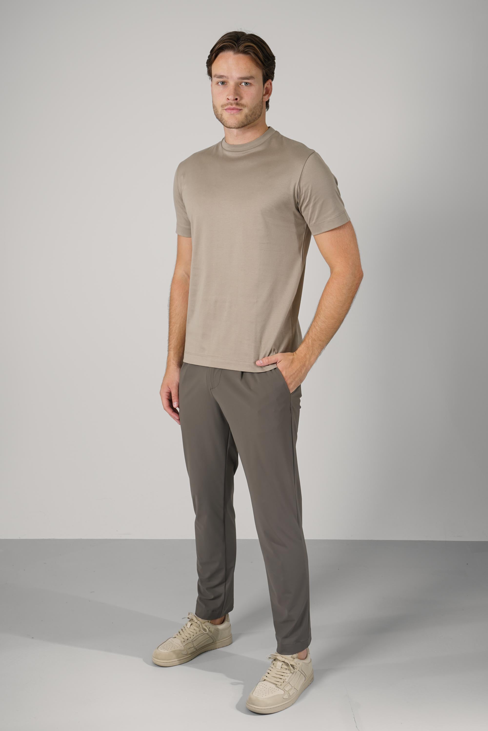 Valenza Slim Fit Supima T-Shirt Lead Grey