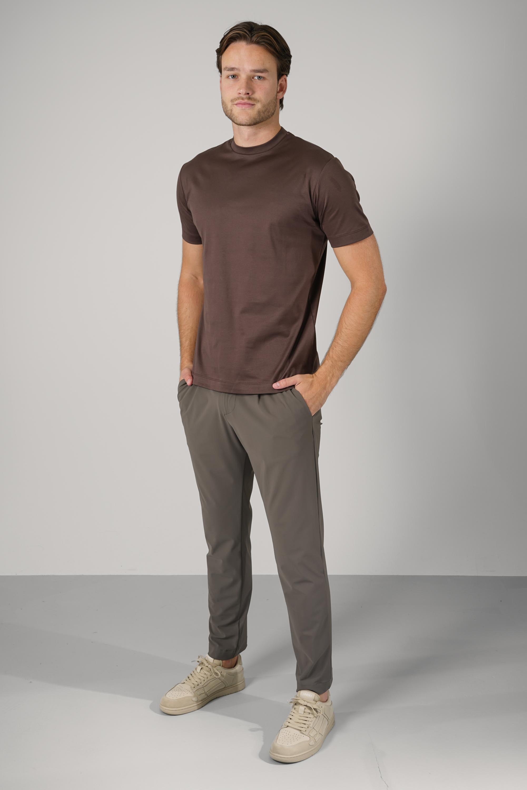 Valenza Slim Fit Supima T-Shirt Ebony Brown
