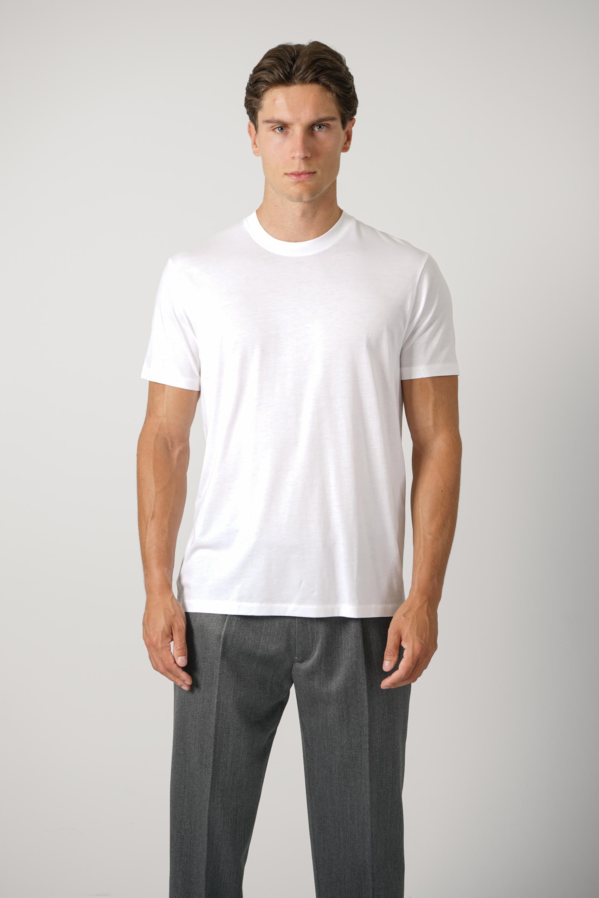 Lyocell Cotton SS Crew Neck – White