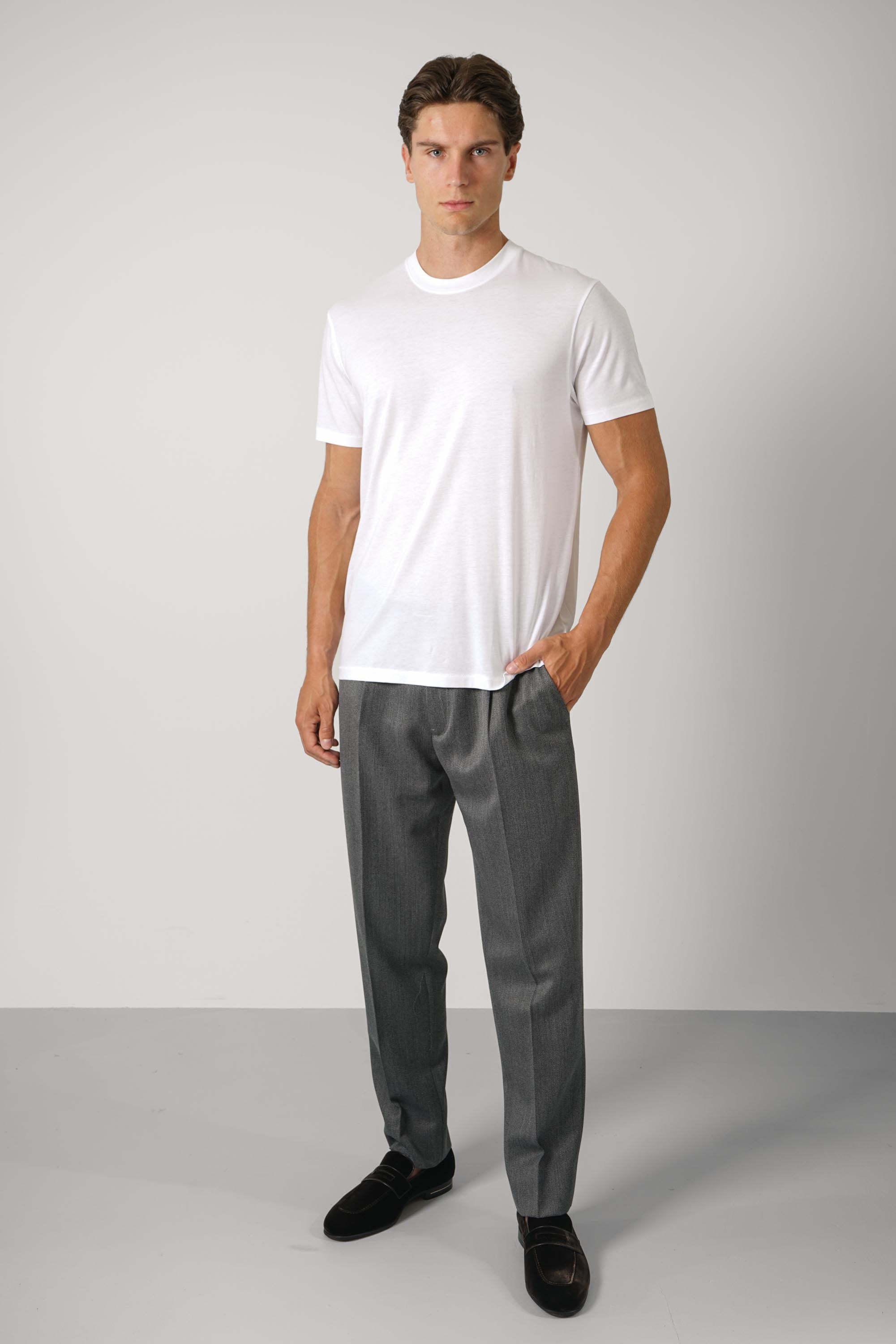 Lyocell Cotton SS Crew Neck – White