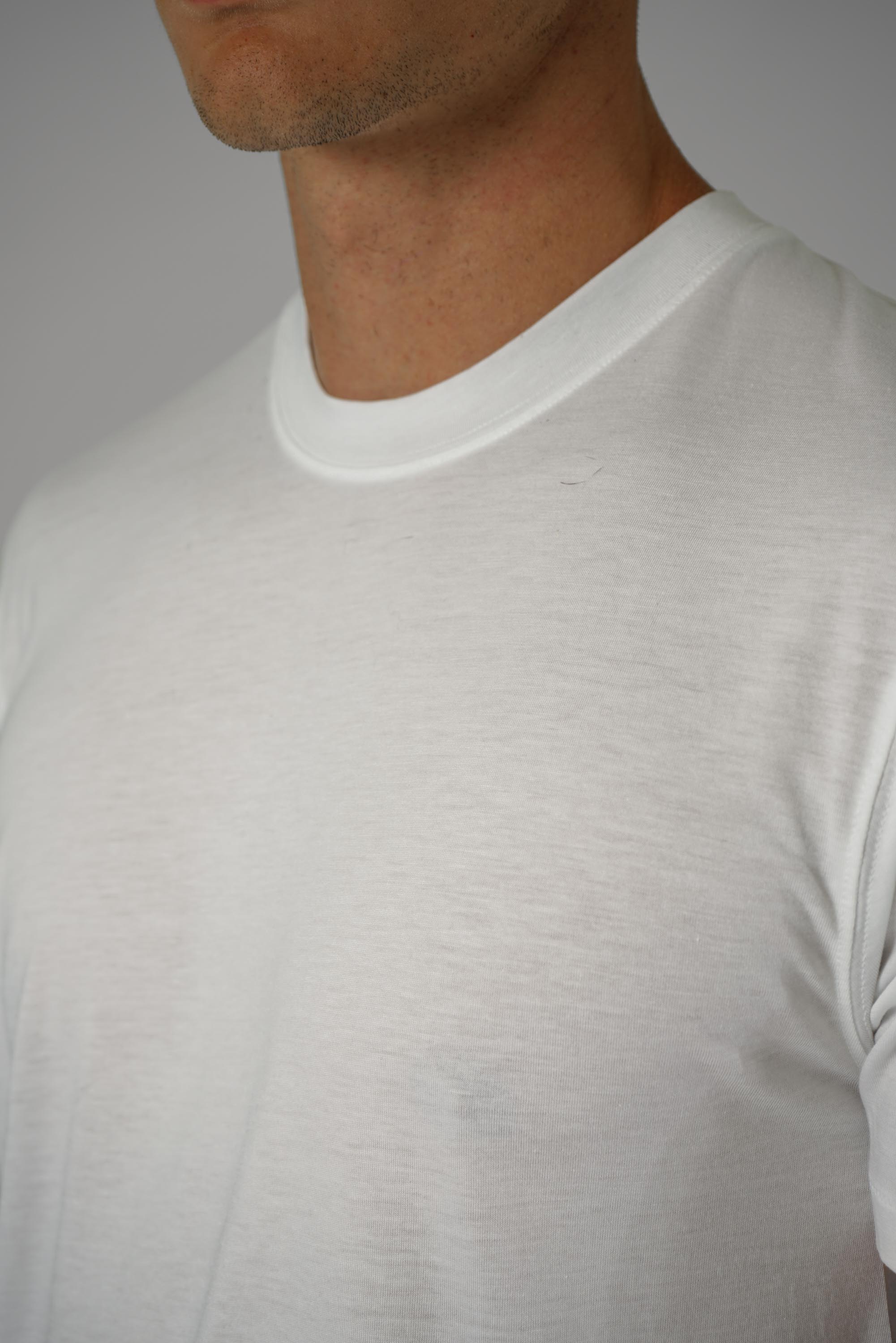 Lyocell Cotton SS Crew Neck – White