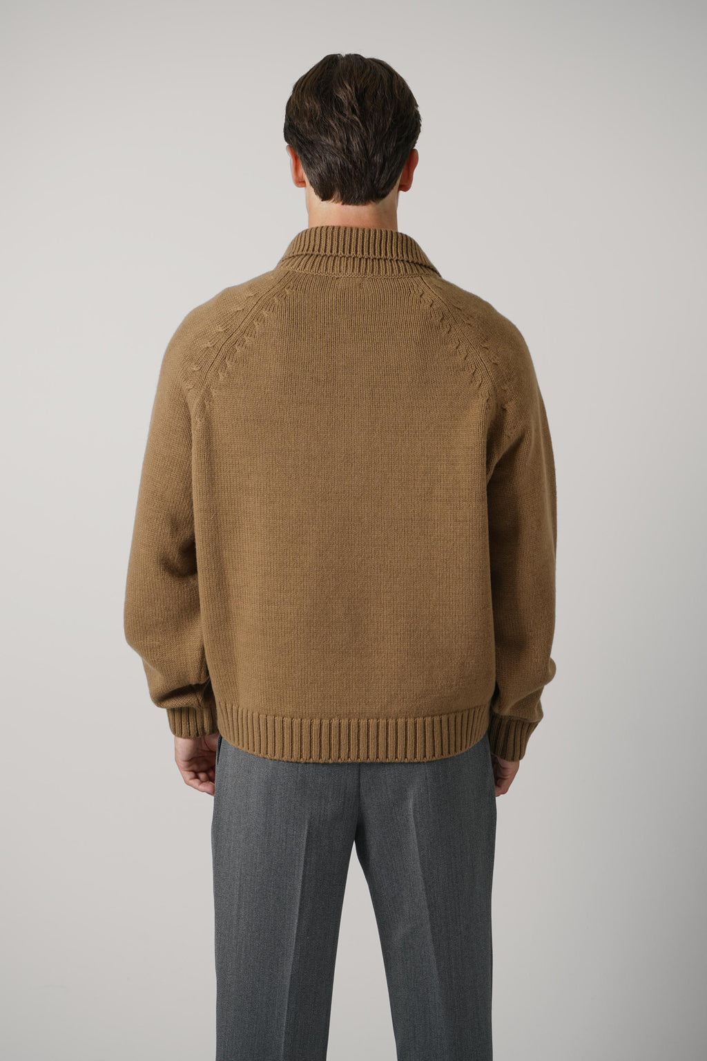 Cashmere Wool Half Zip – Caramel