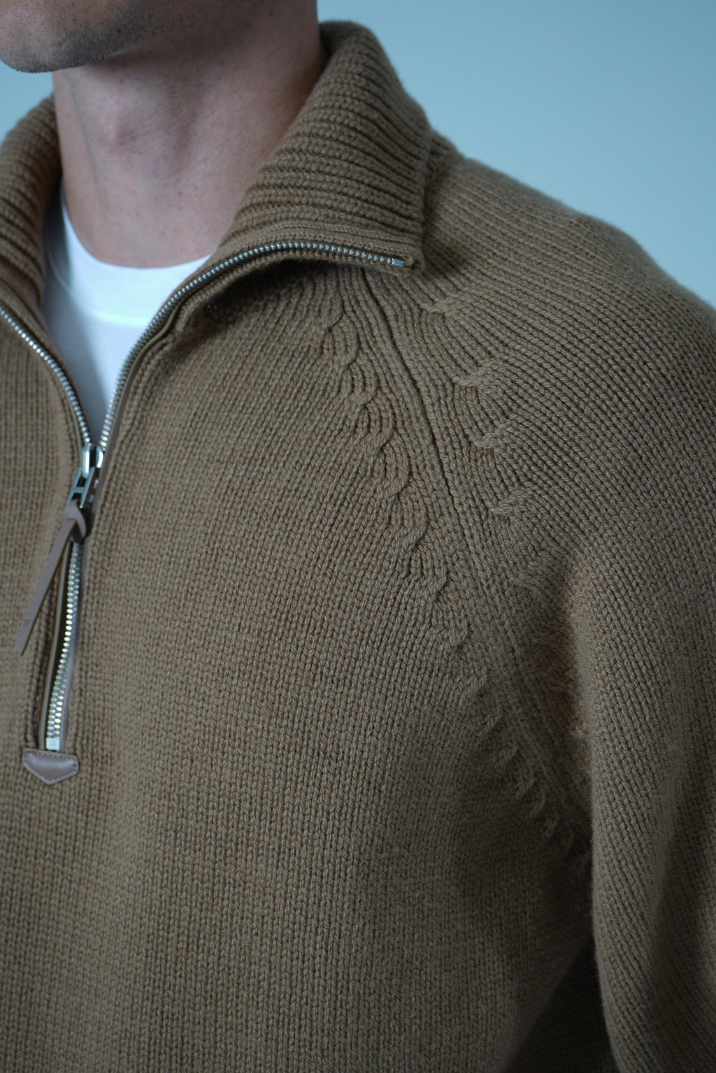 Cashmere Wool Half Zip – Caramel