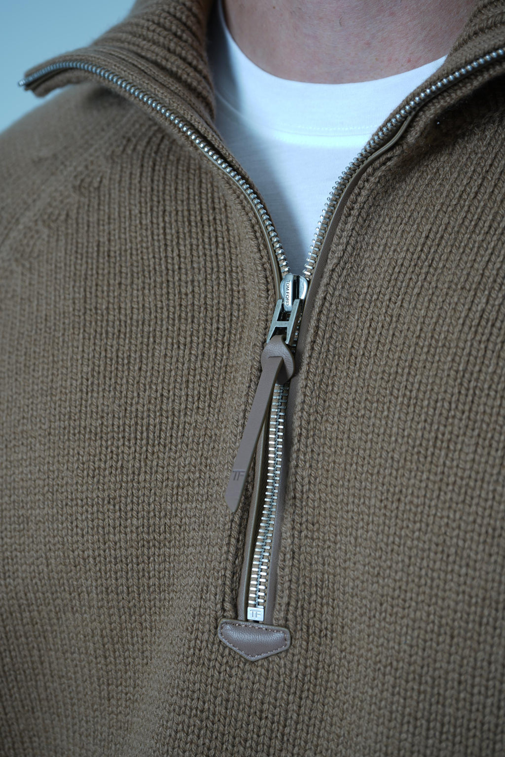 Cashmere Wool Half Zip – Caramel