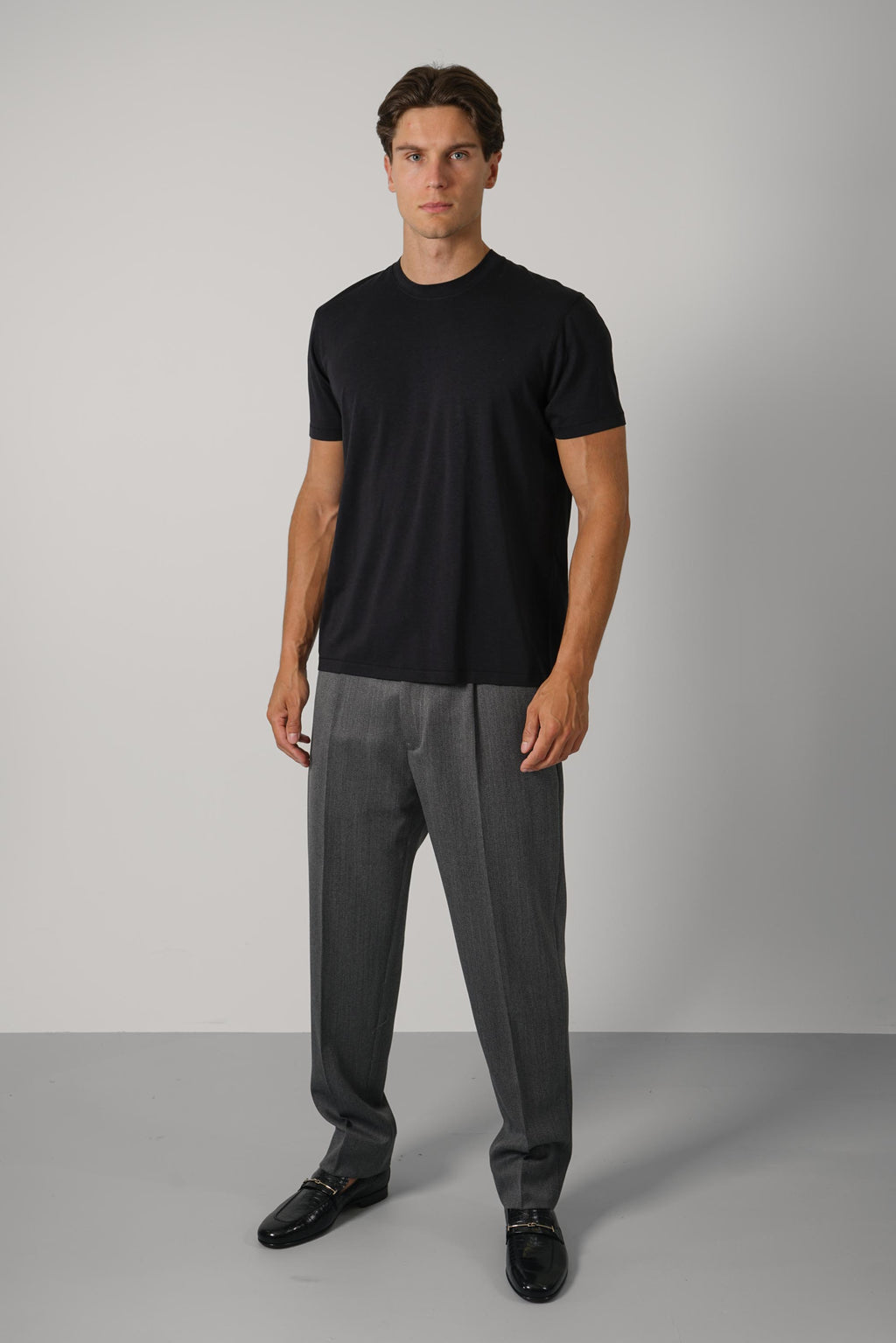 Lyocell Cotton SS Crew Neck – Black