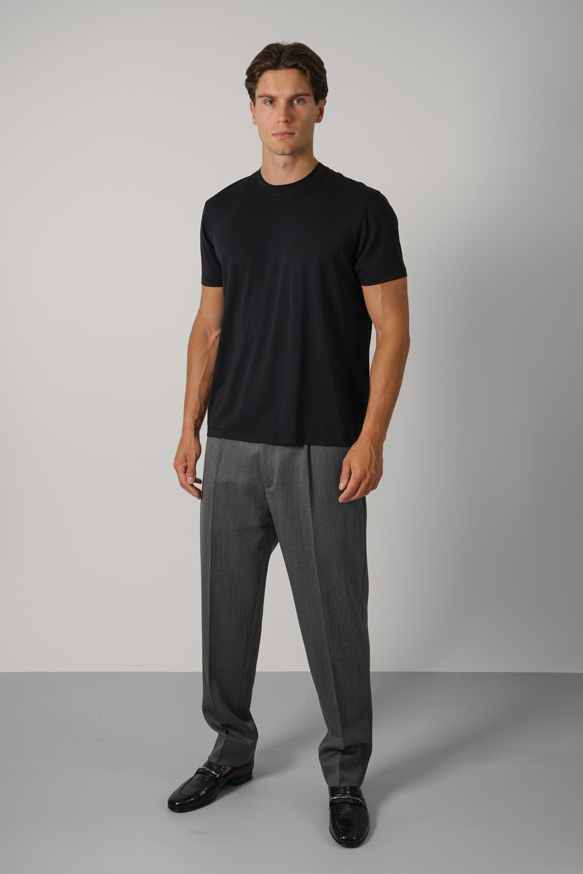 Lyocell Cotton SS Crew Neck – Black