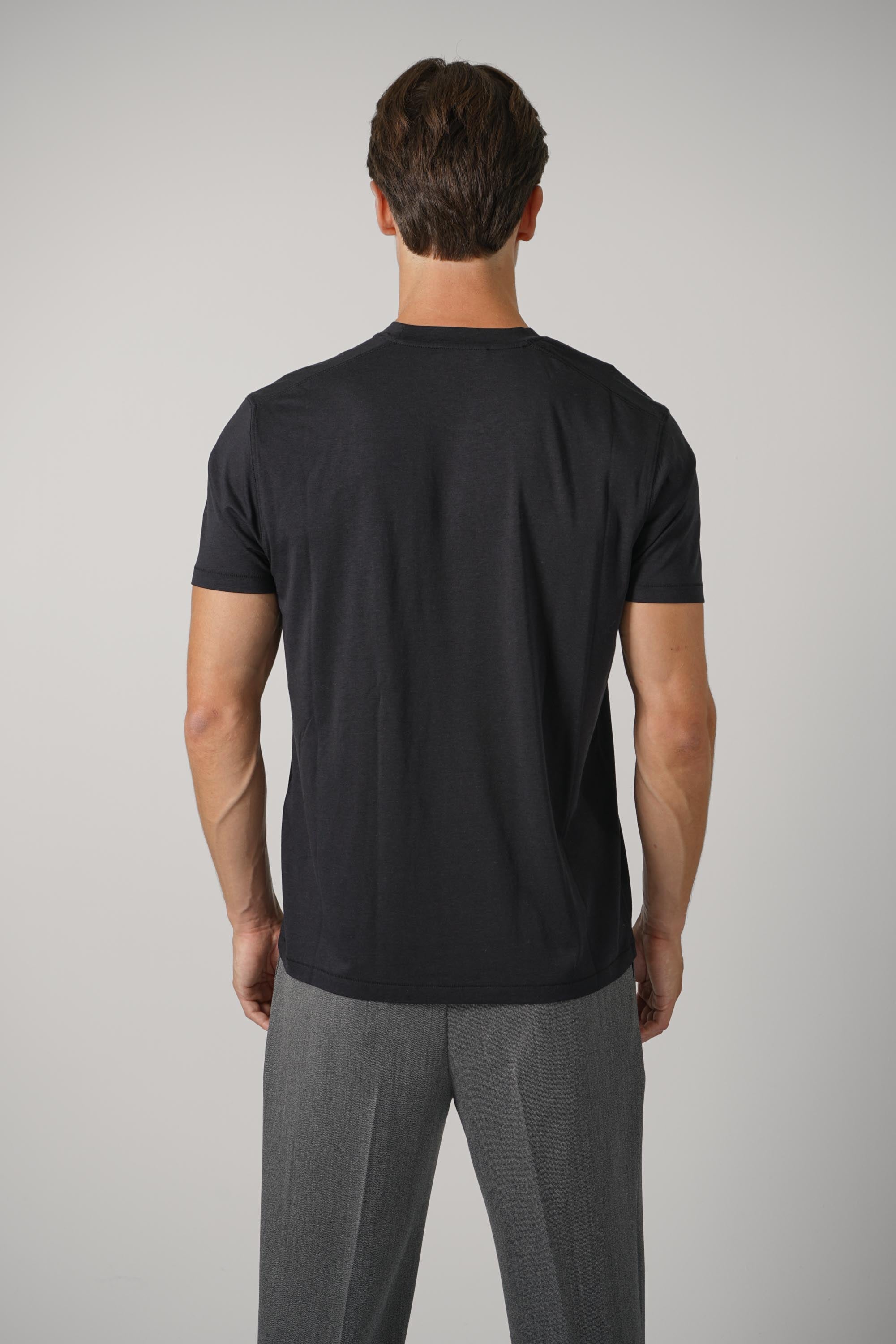 Lyocell Cotton SS Crew Neck – Black