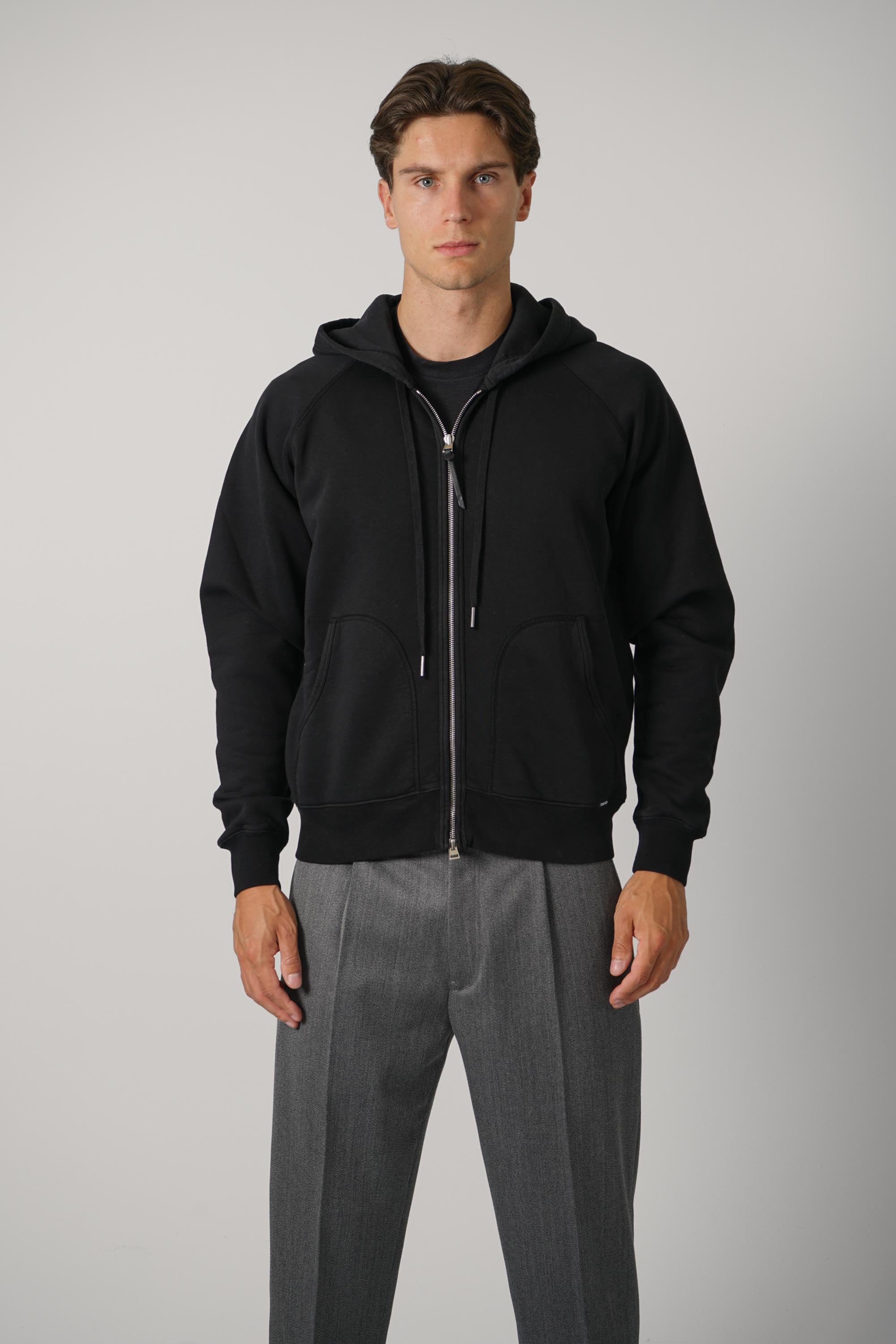 Organic Cotton Sweat Zip Hoodie – Black