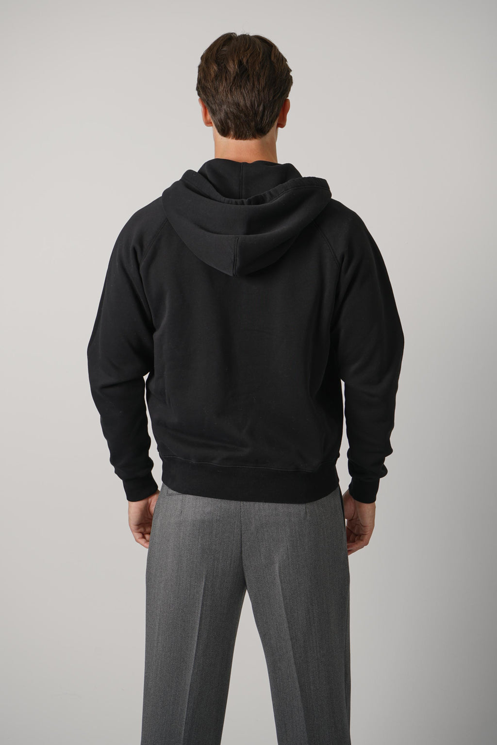 Organic Cotton Sweat Zip Hoodie – Black