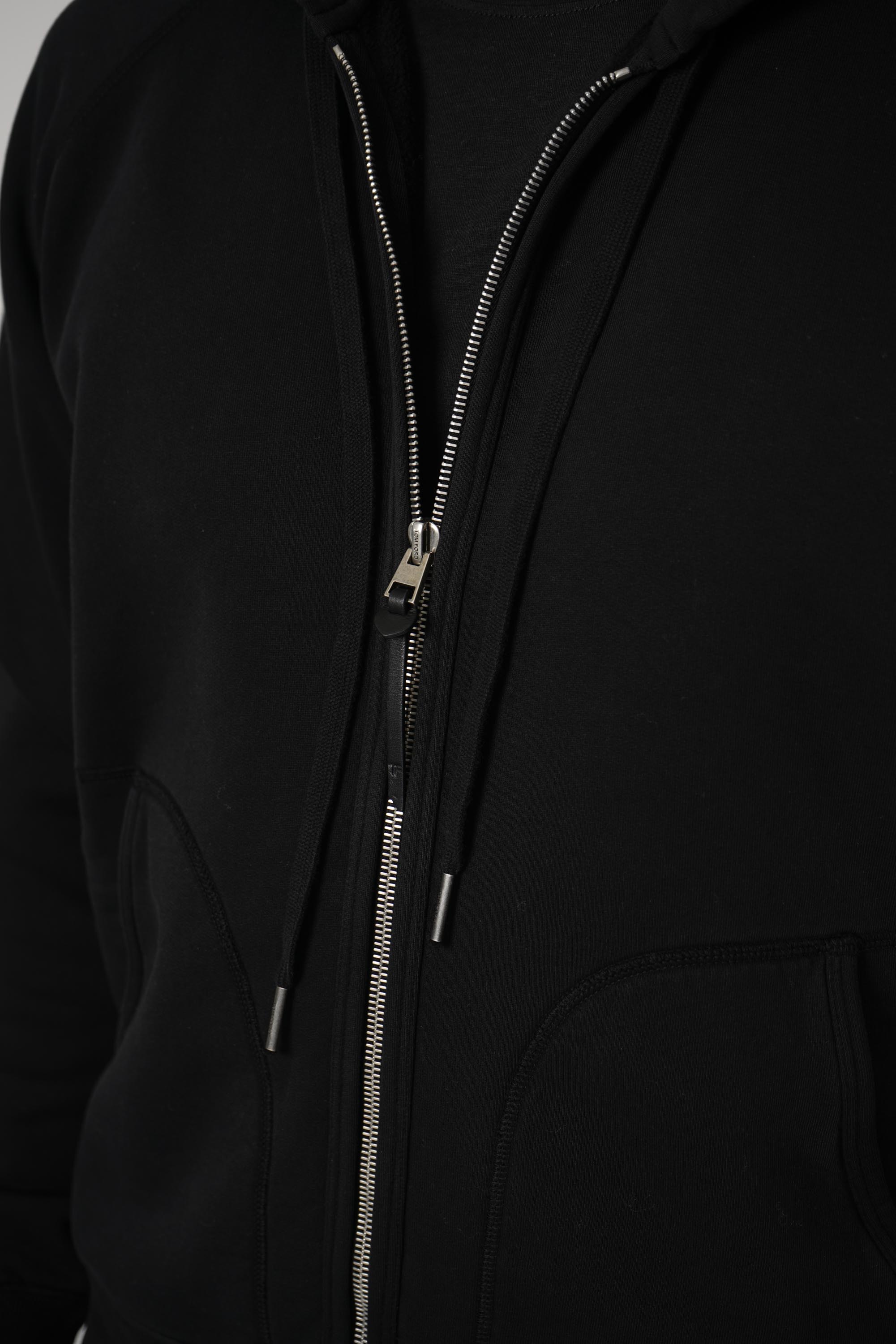 Organic Cotton Sweat Zip Hoodie – Black