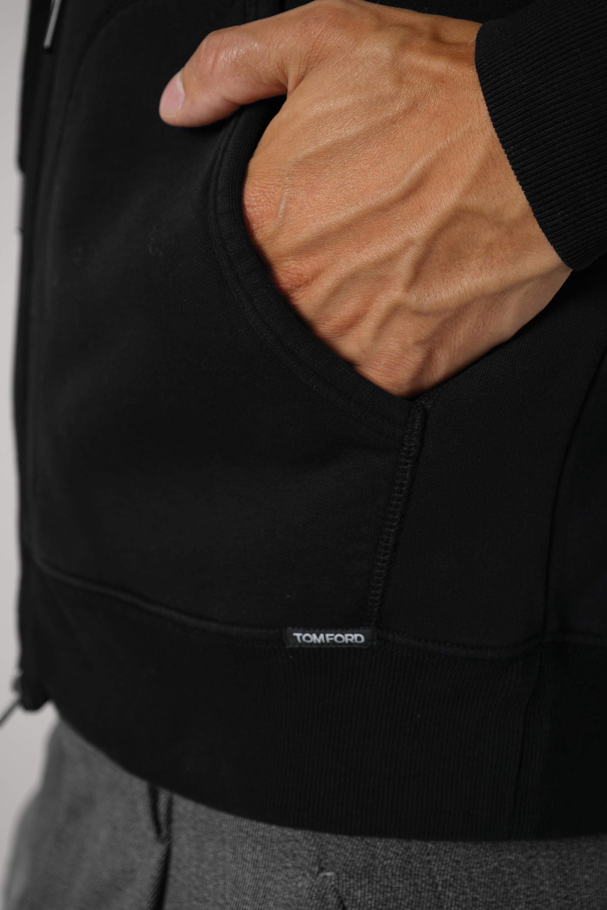 Organic Cotton Sweat Zip Hoodie – Black