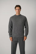 Seamless Brushed Cashmere LS Crew Neck – Light Charcoal
