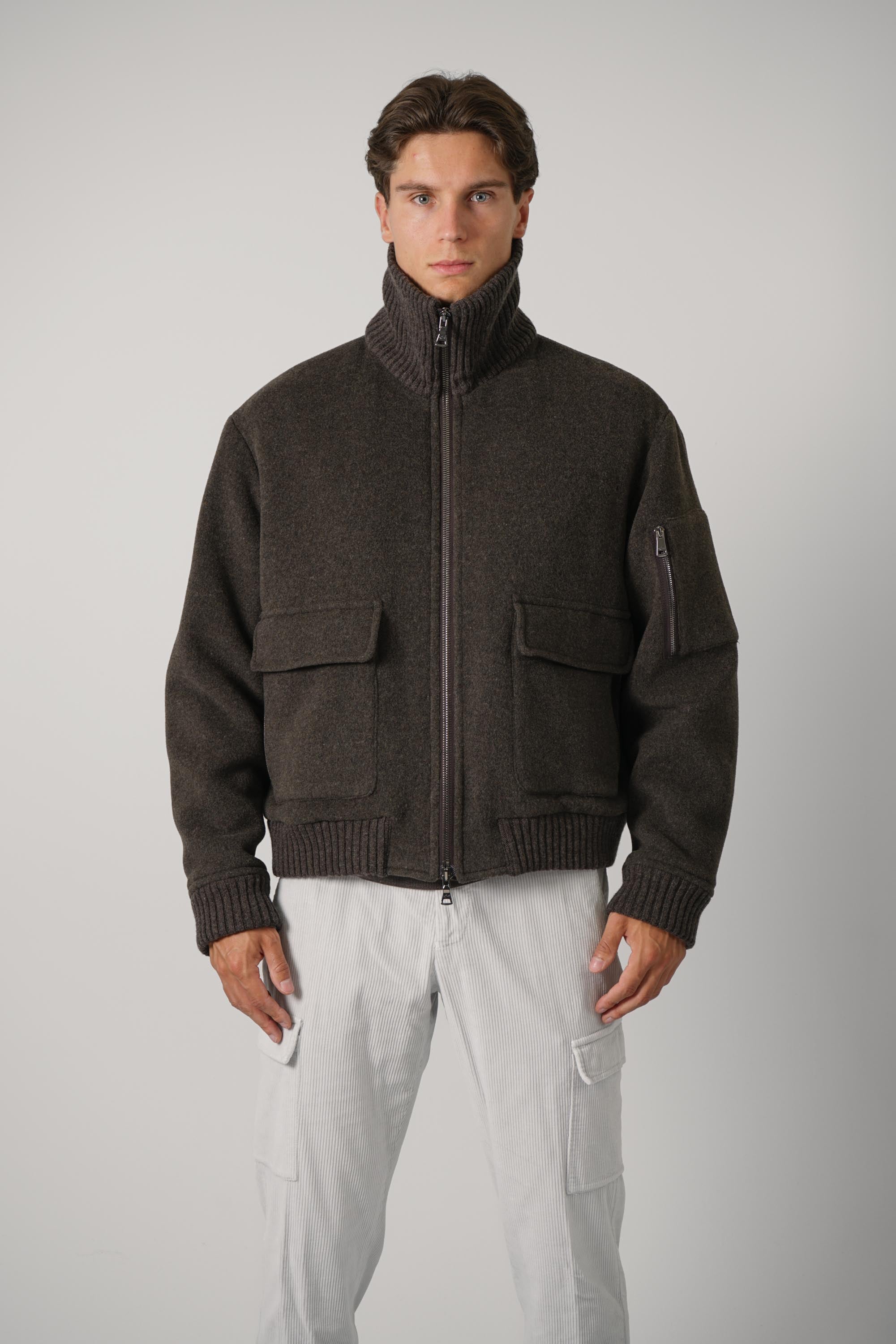 Wool Cashmere Blend Oversized Bomber – 094