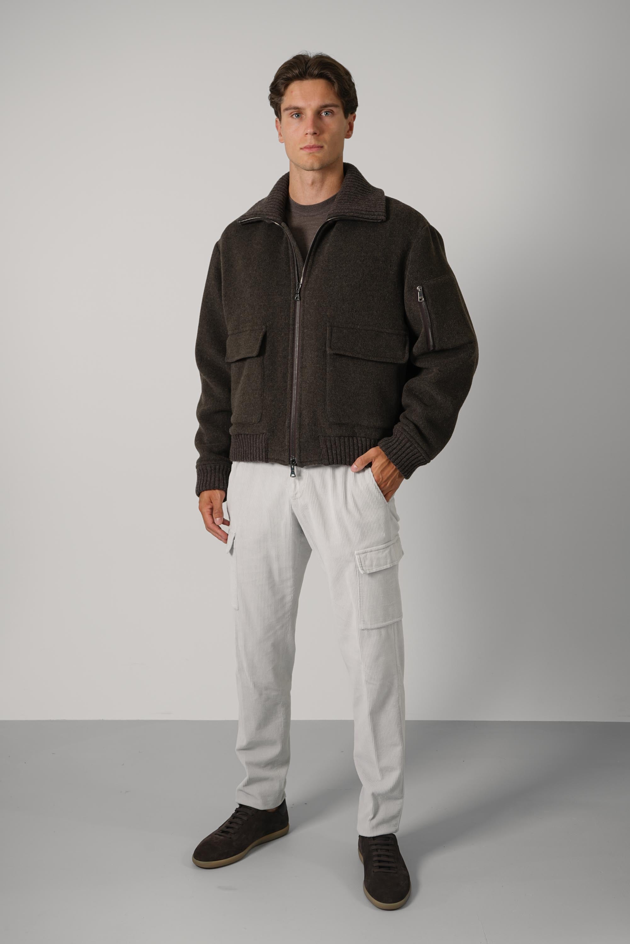 Wool Cashmere Blend Oversized Bomber – 094