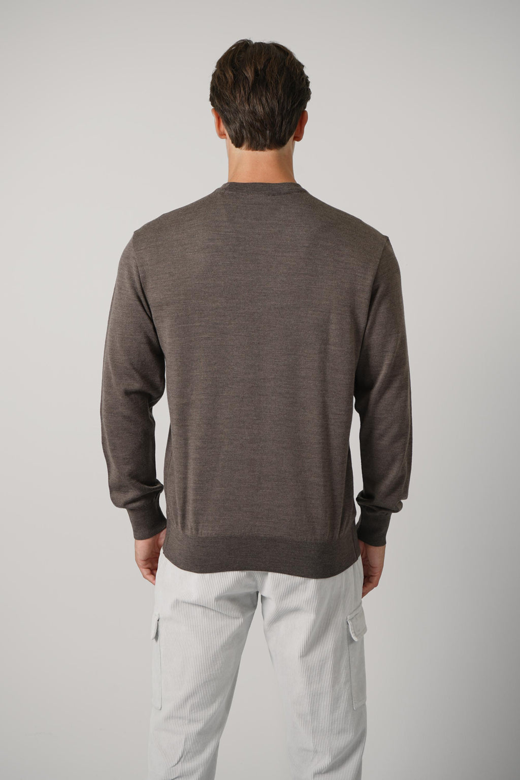 Summer Wool Crewneck With Alcantara – 365