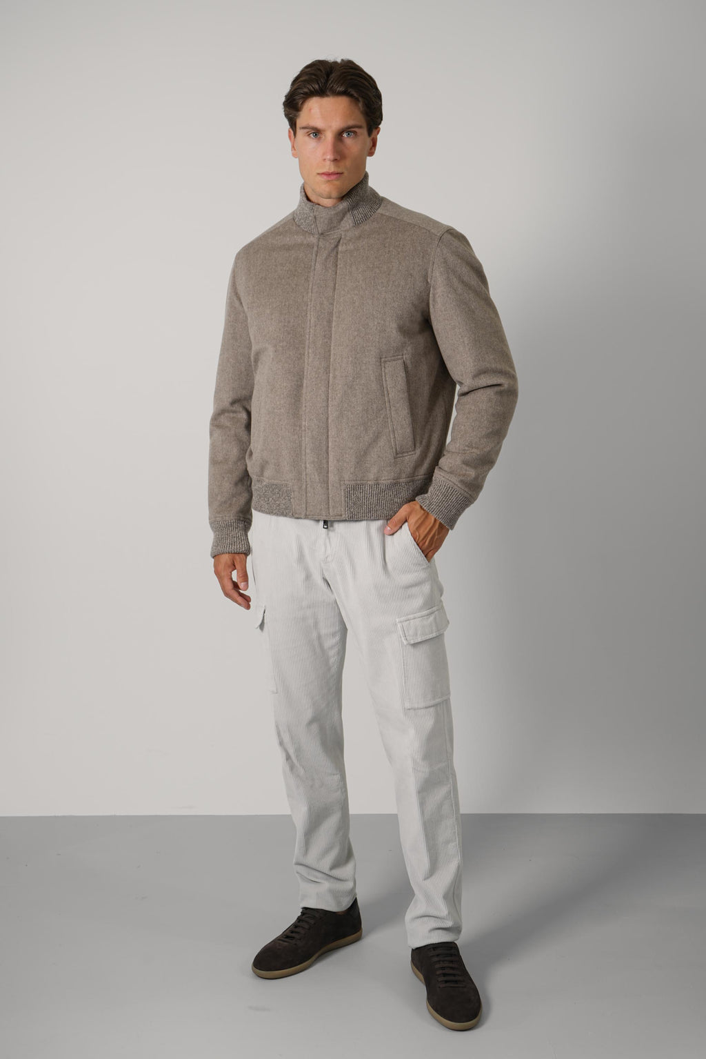 Paolo Blouson In Loro Piana Green Storm System – 090