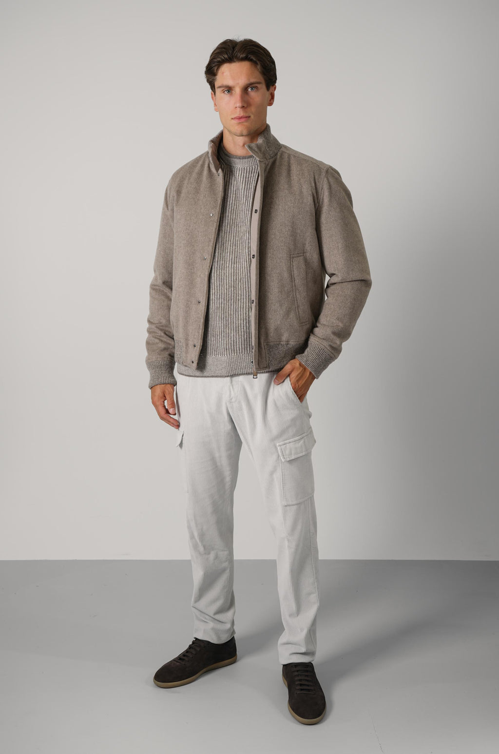 Paolo Blouson In Loro Piana Green Storm System – 090