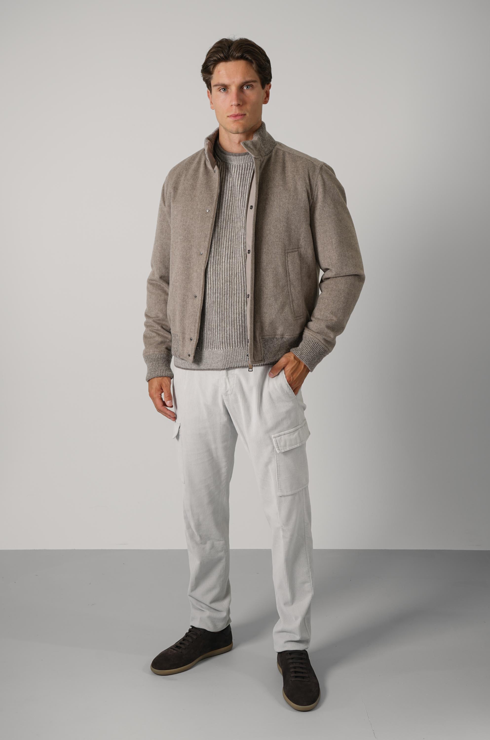 Paolo Blouson In Loro Piana Green Storm System – 090