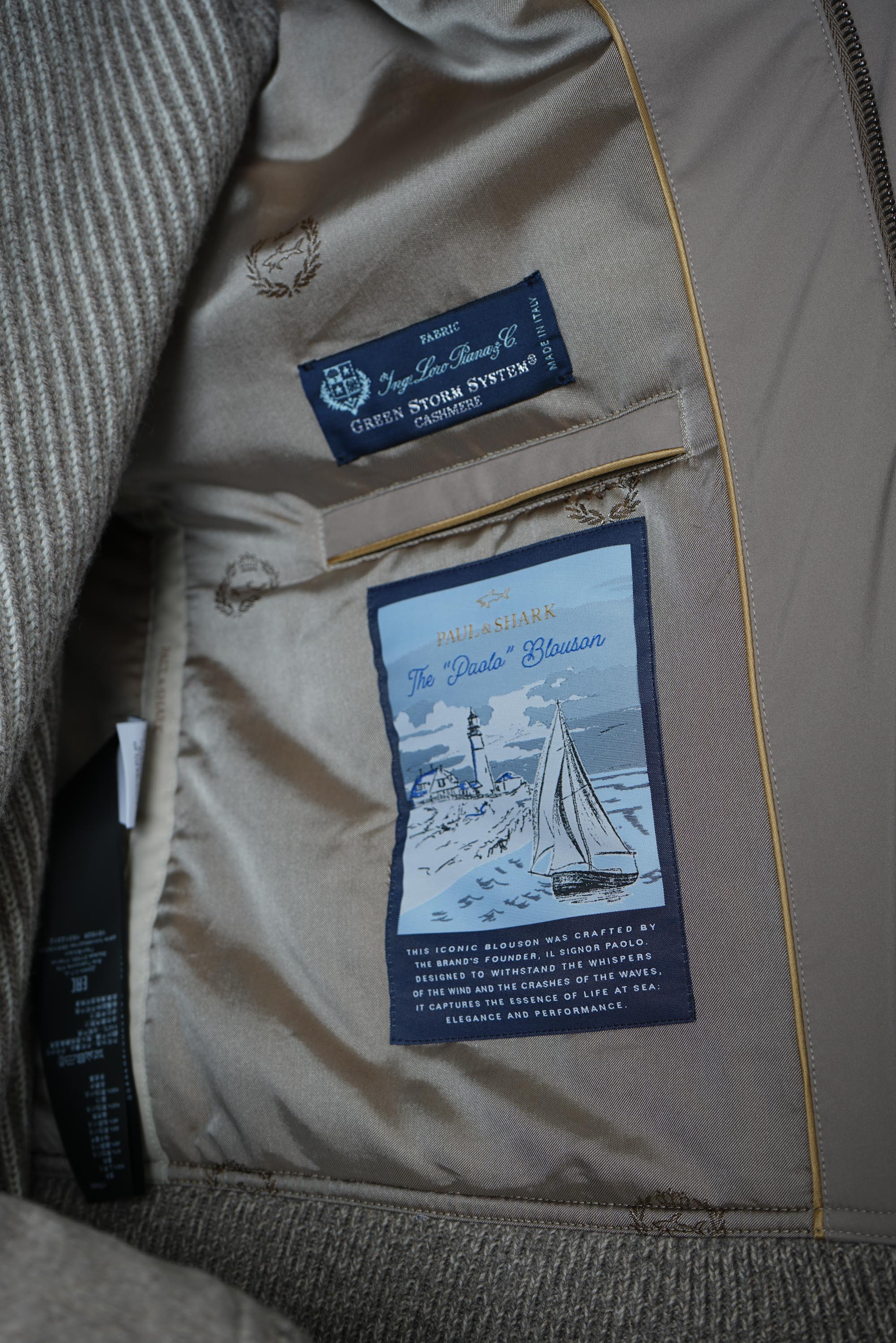 Paolo Blouson In Loro Piana Green Storm System – 090