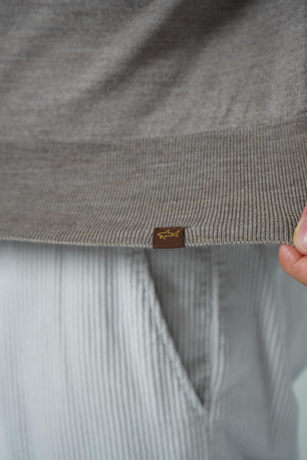 Summer Wool Crewneck With Alcantara – 207