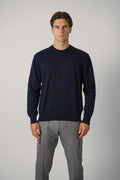 Summer Wool Crewneck With Alcantara – 050