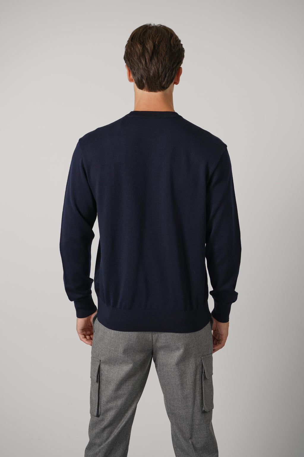 Summer Wool Crewneck With Alcantara – 050