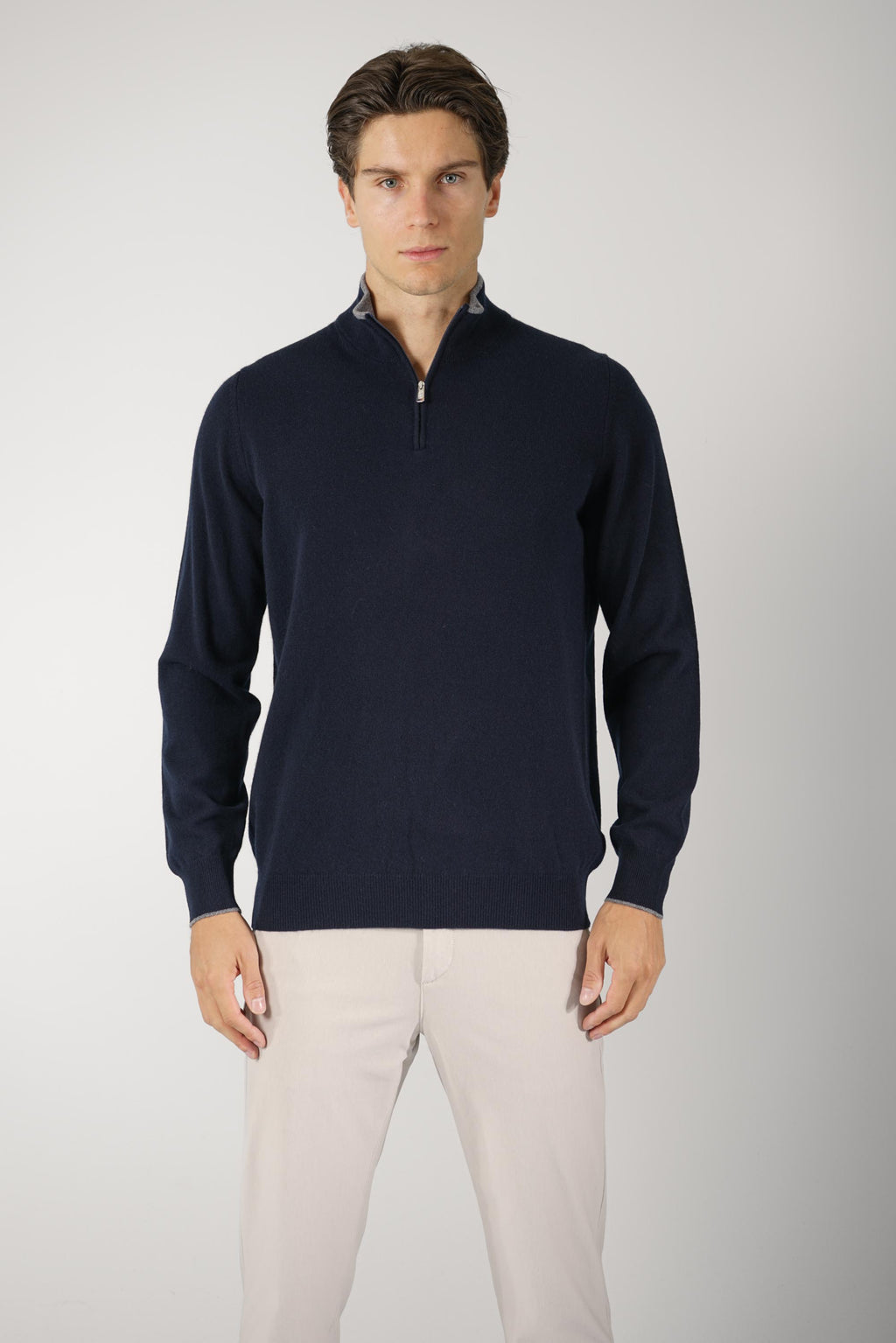 Fedeli Favonio Wool-Cashmere Sweater – Navy