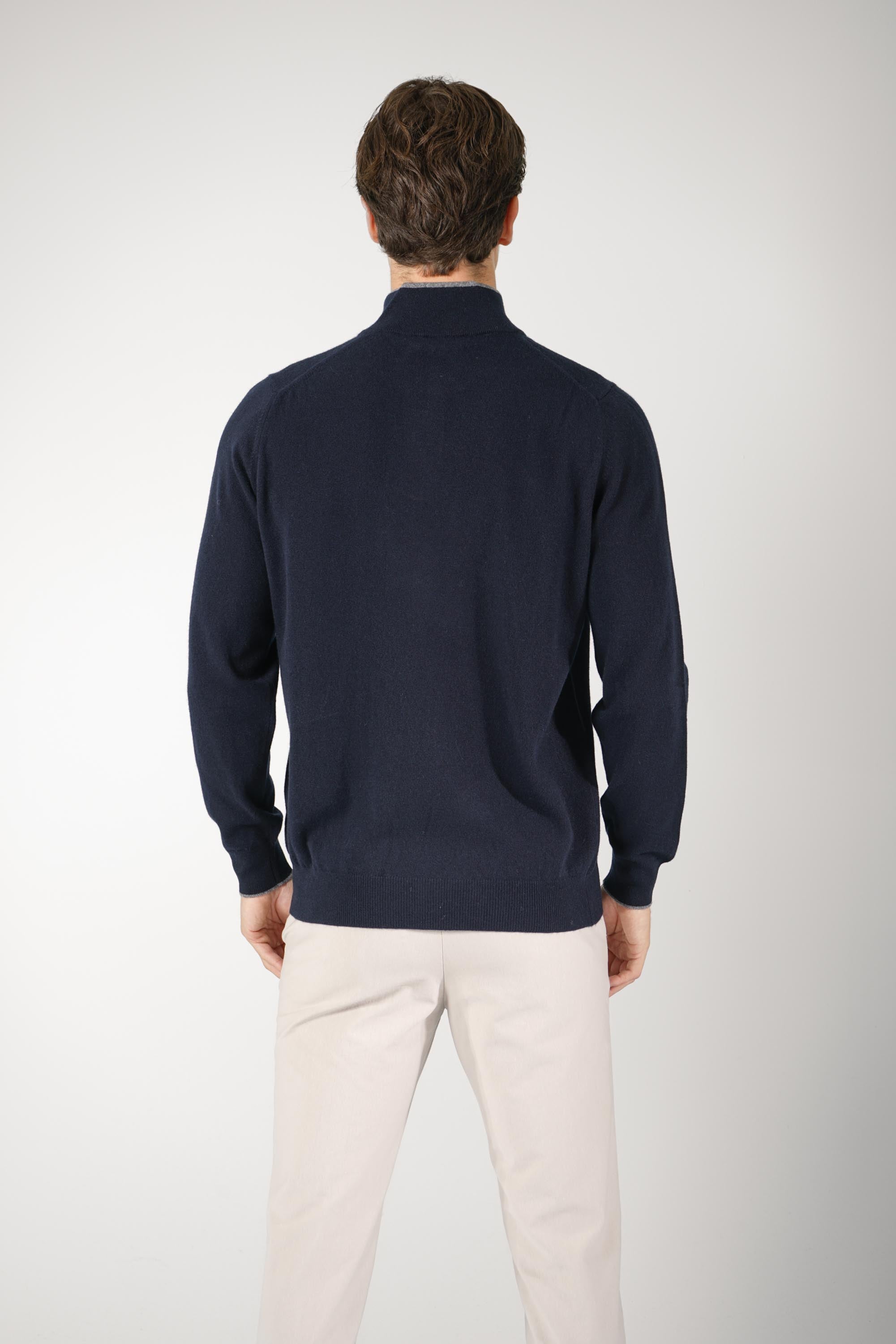 Fedeli Favonio Wool-Cashmere Sweater – Navy