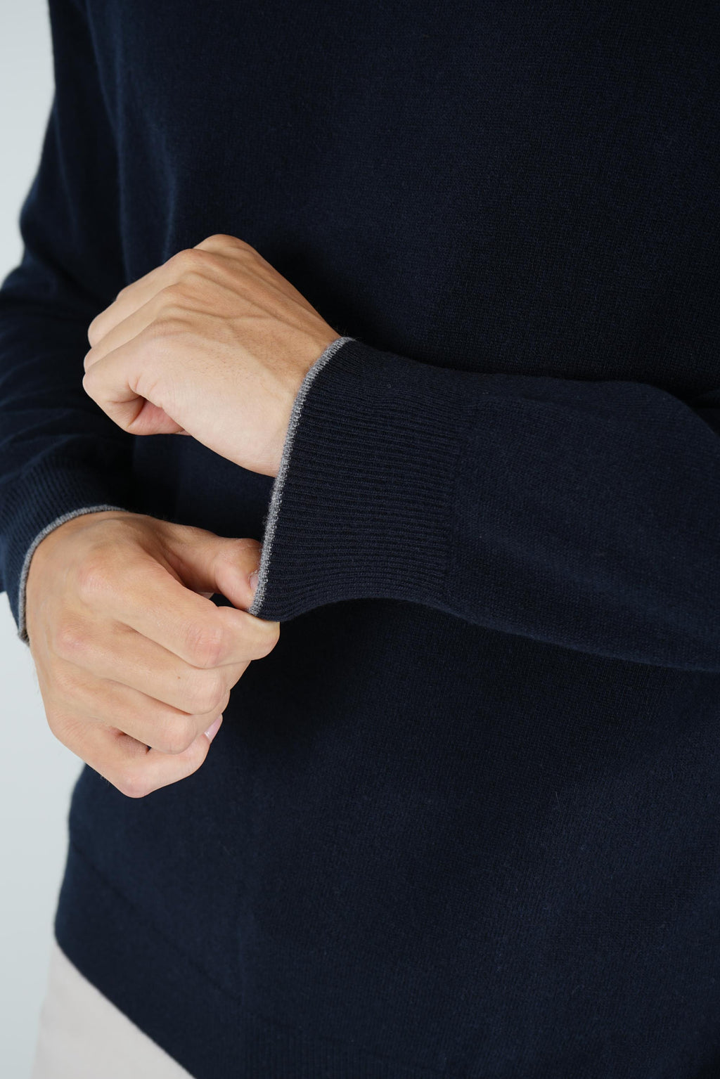 Fedeli Favonio Wool-Cashmere Sweater – Navy