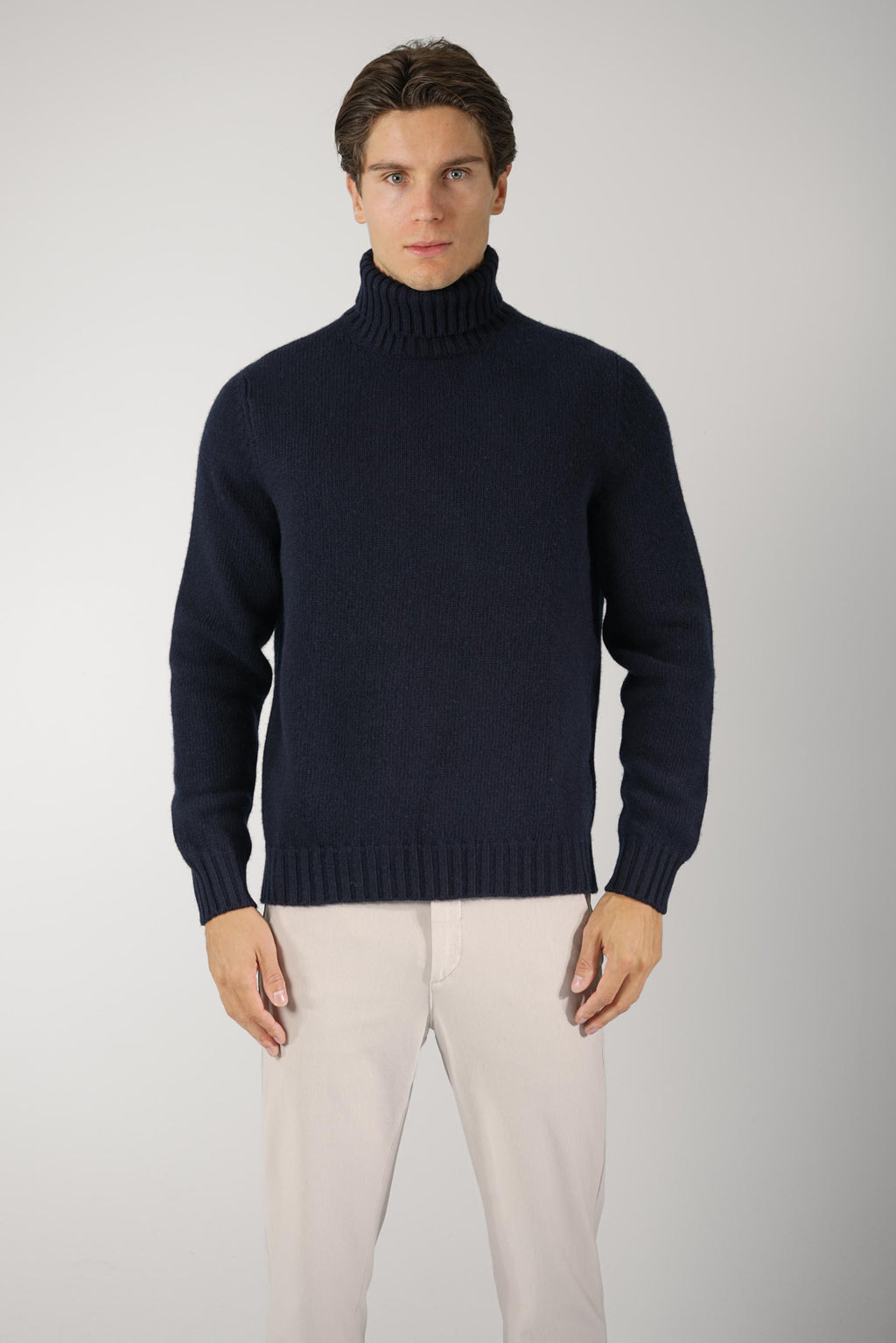 Fedeli Oslo Wool-Cashmere Rollneck Sweater – Navy