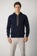 Fedeli Davis Open Cashmere Cardigan – Blue Scuro/Koala