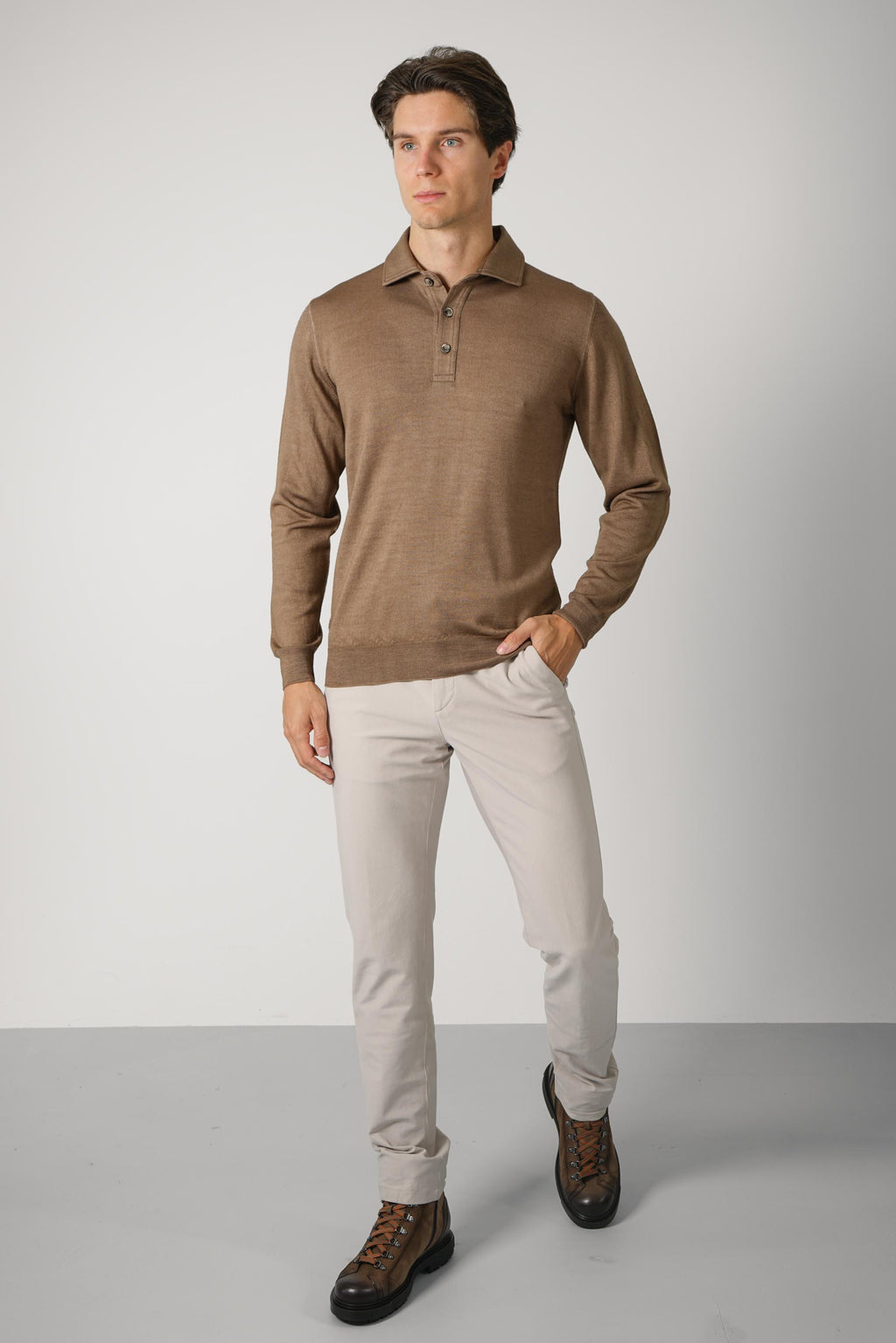 Fedeli Ugo Merino Polo – Brown