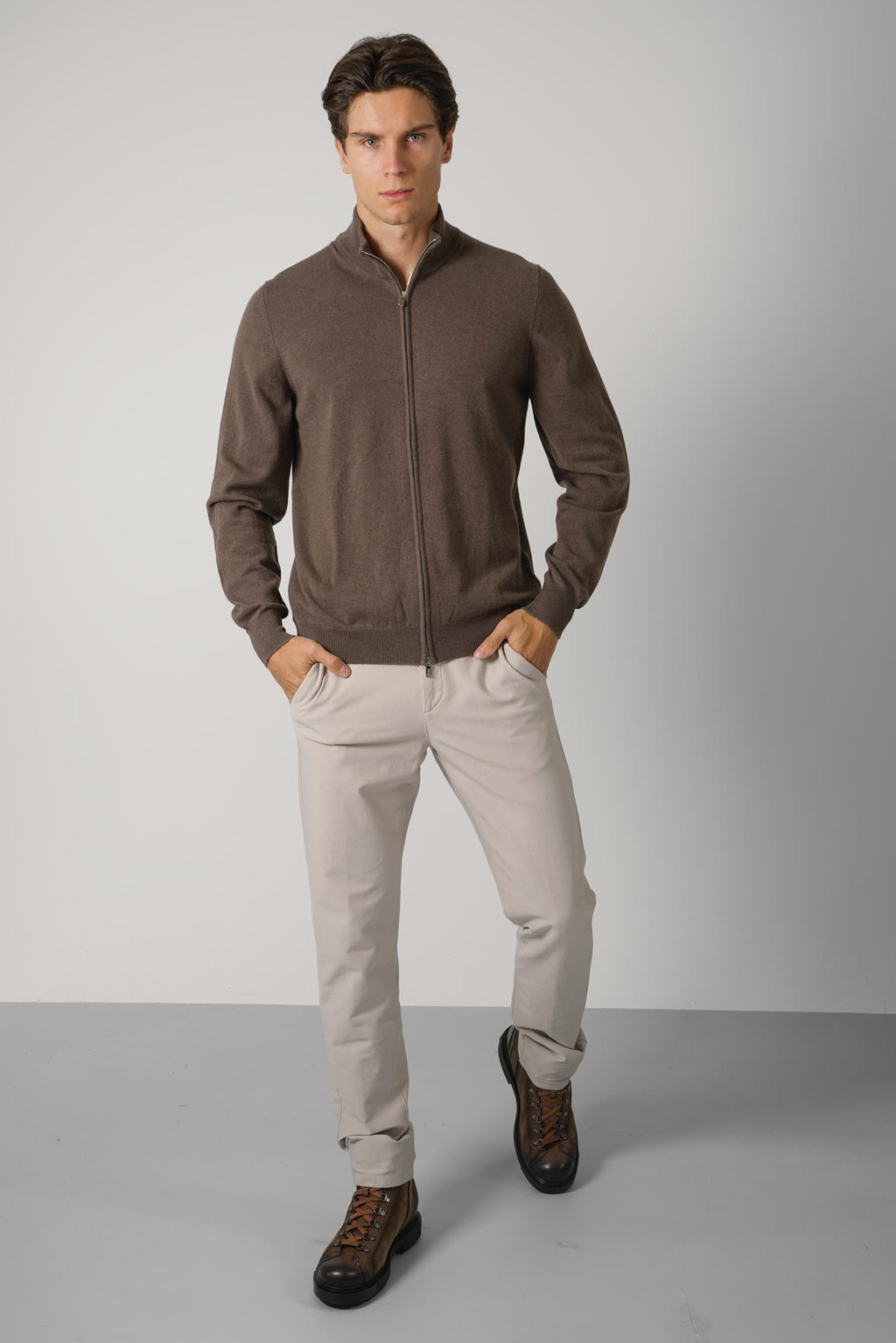 Fedeli Favonio Open Slim Cashmere Cardigan – Koala