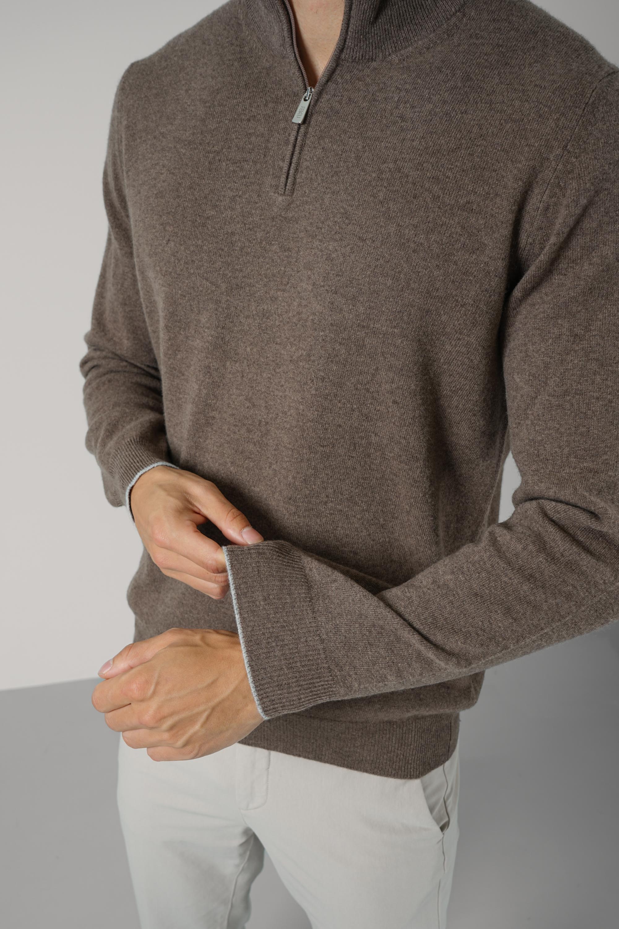 Fedeli Favonio Wool-Cashmere Sweater – Brown