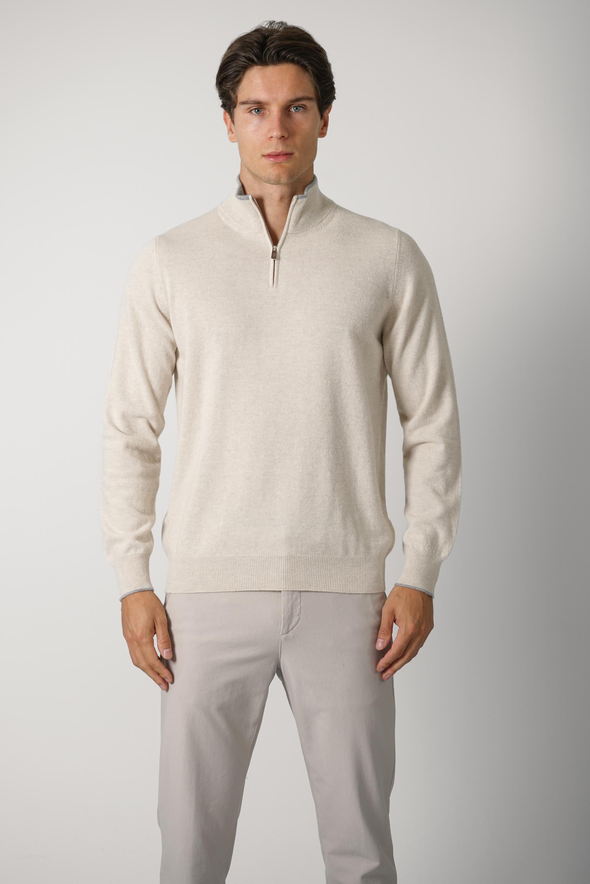 Fedeli Favonio Wool-Cashmere Sweater – Beige