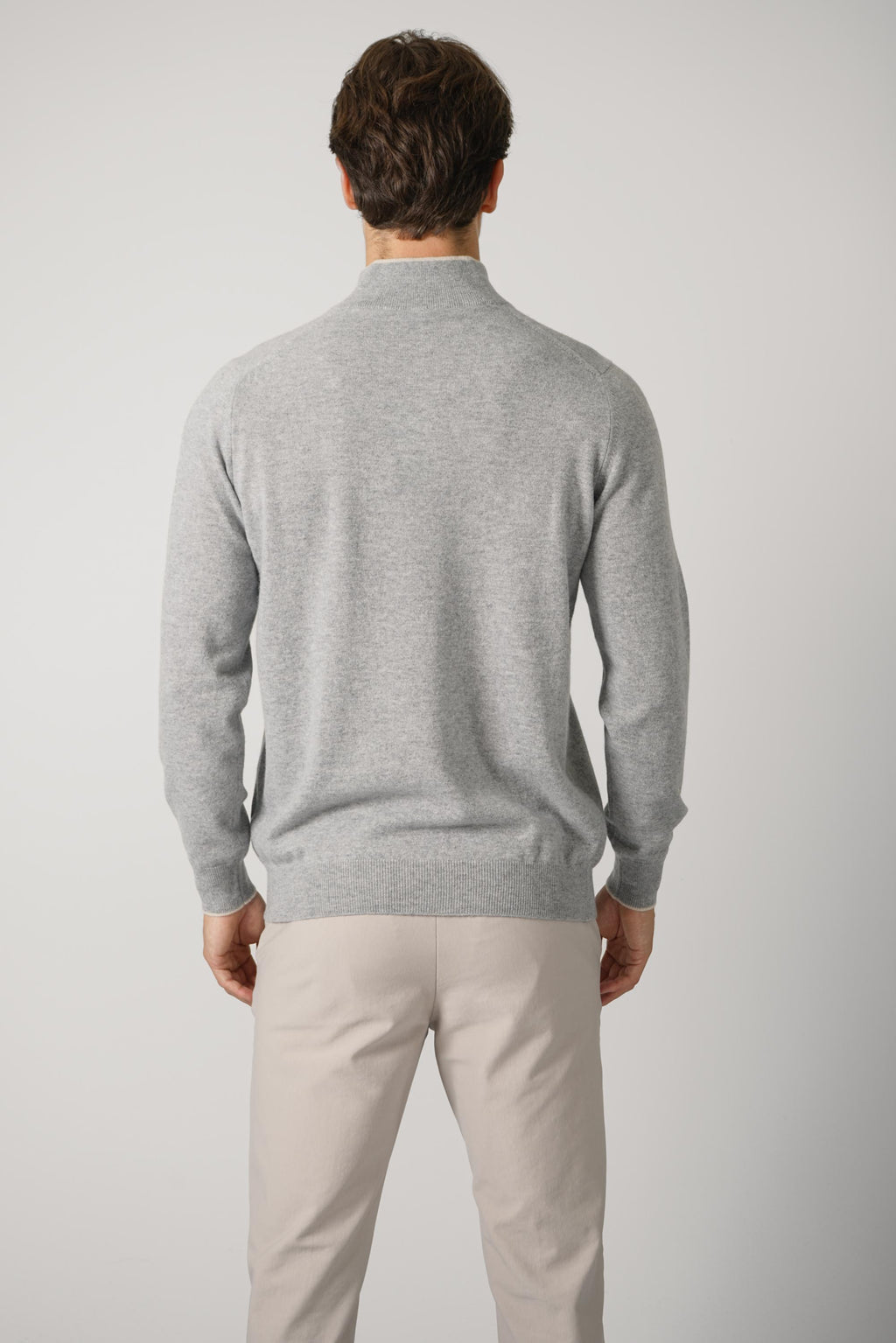 Fedeli Favonio Wool-Cashmere Sweater – Grey