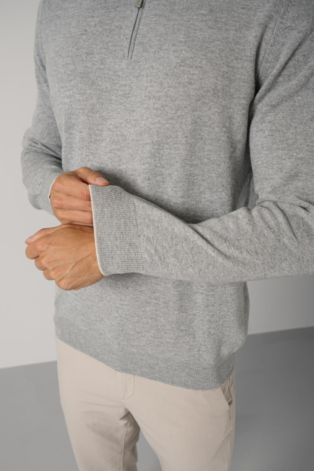 Fedeli Favonio Wool-Cashmere Sweater – Grey