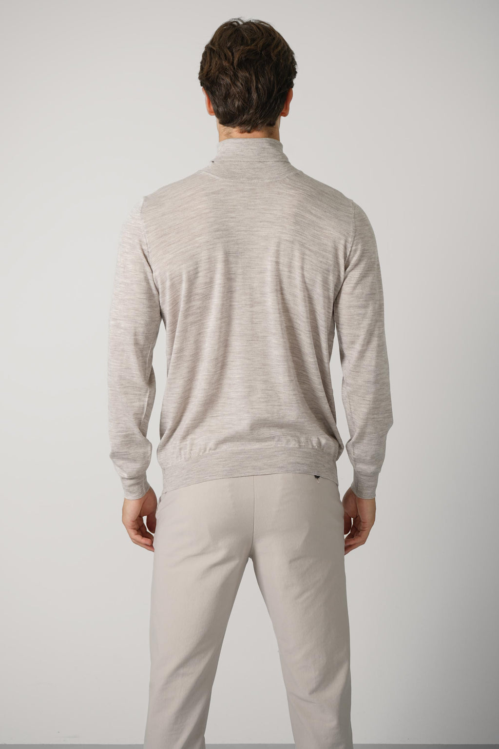 Fedeli Derby Wool Rollneck Sweater – Grey/Melange