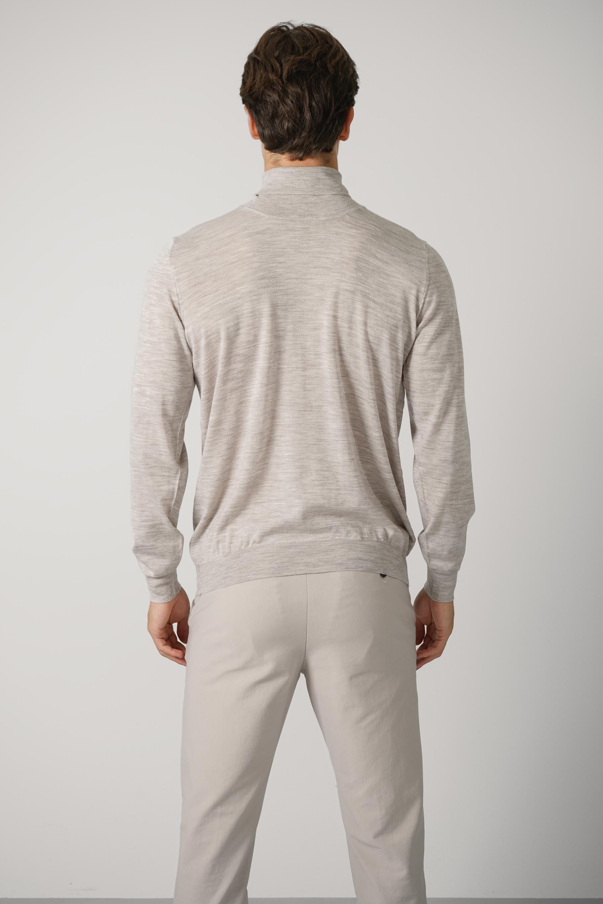 Fedeli Derby Wool Rollneck Sweater – Grey/Melange