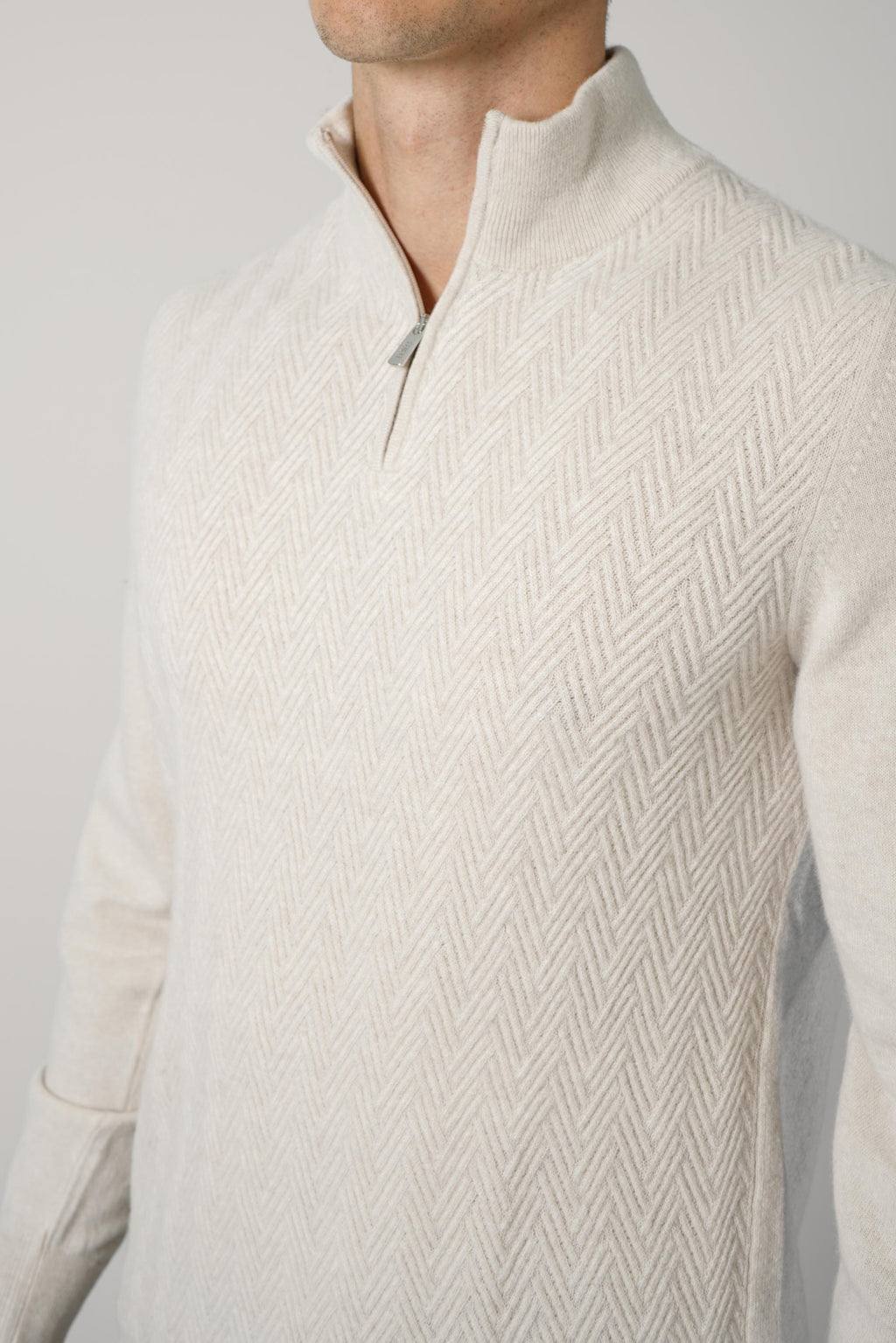 Fedeli Arrow Wool-Cashmere Sweater – Beige
