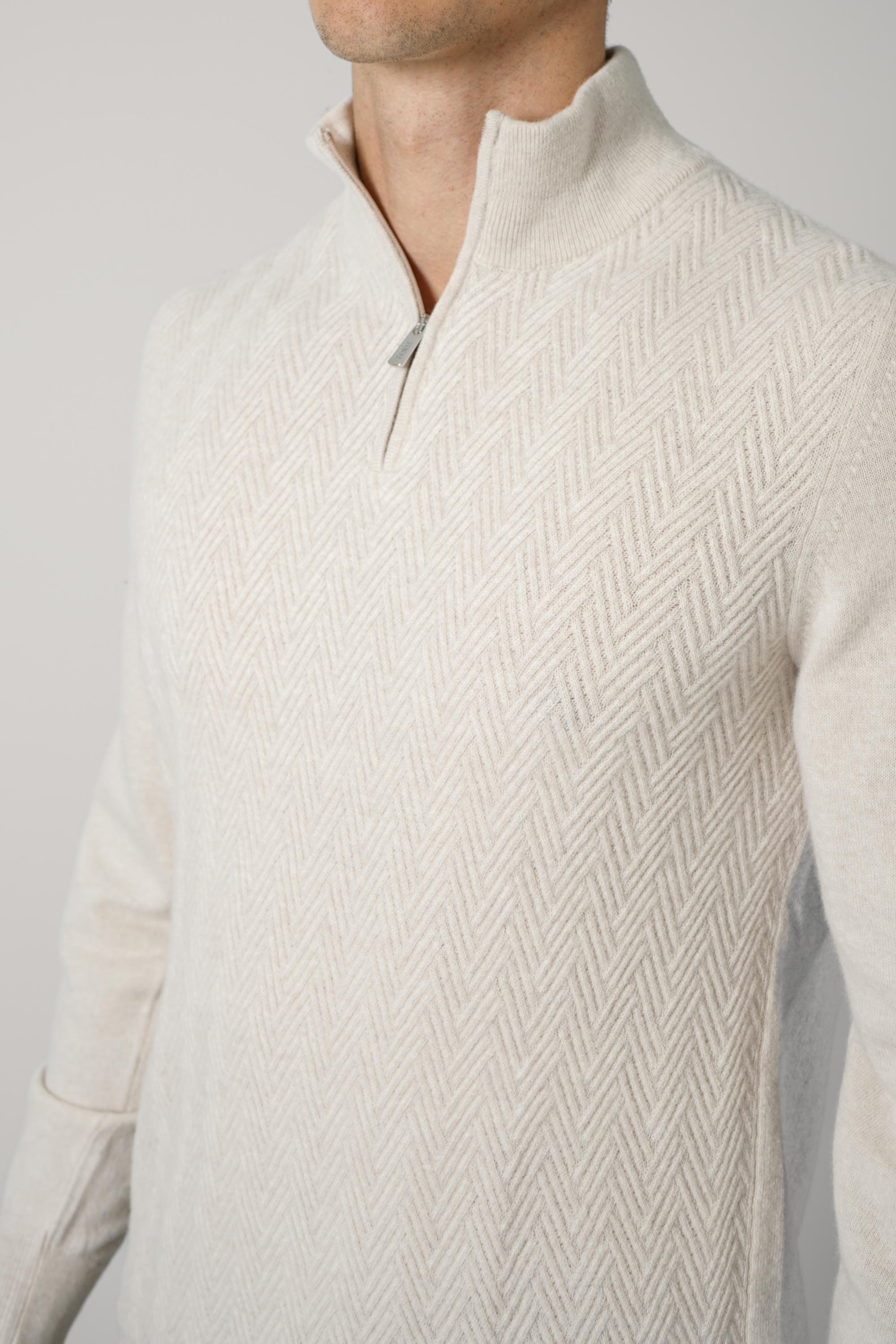 Fedeli Arrow Wool-Cashmere Sweater – Beige