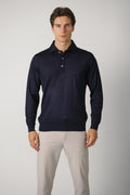 Fedeli Ugo Merino Polo – Navy blue