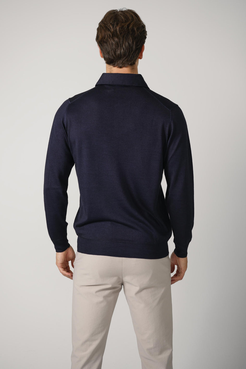 Fedeli Ugo Merino Polo – Navy blue