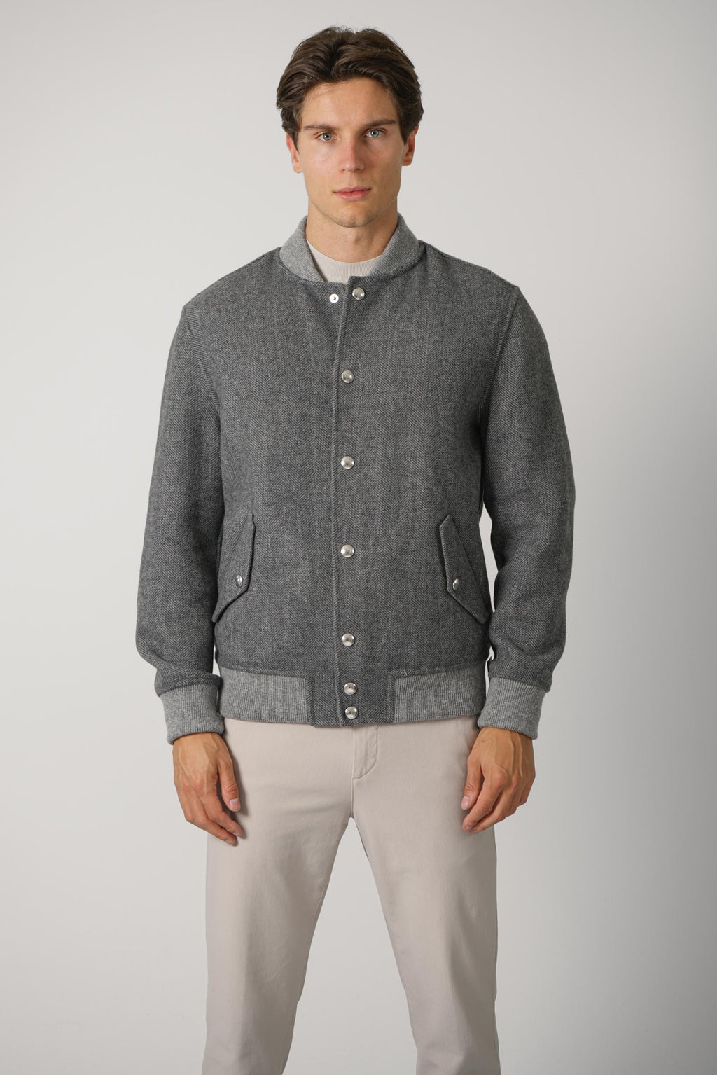 Bomber TES0N077 – Grigio Medio Melange