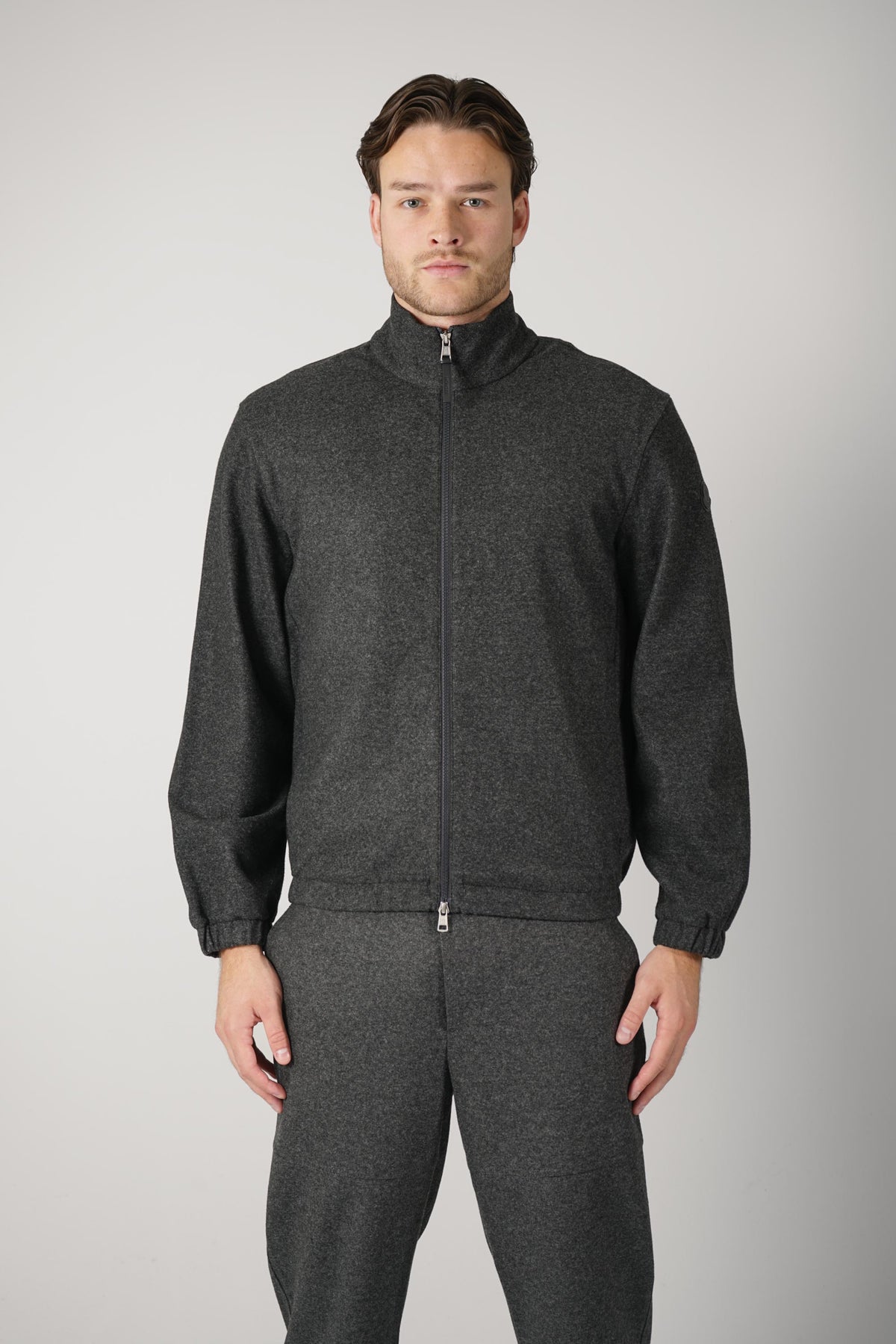 Moncler Grenoble Zip Up Cardigan Charcoal Grey