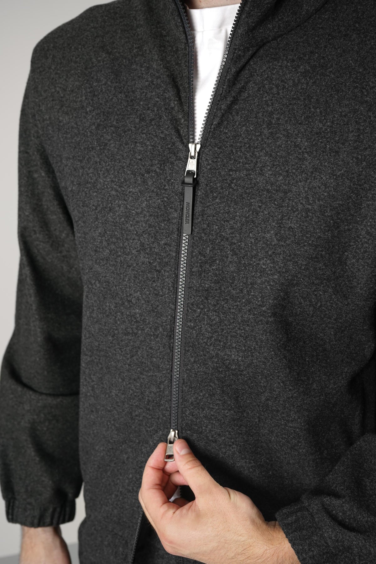 Moncler Grenoble Zip Up Cardigan Charcoal Grey