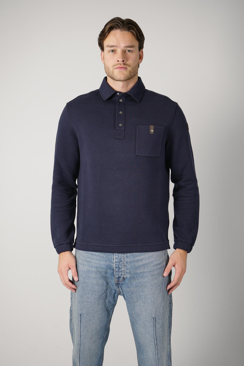 Moncler LS Polo – Navy