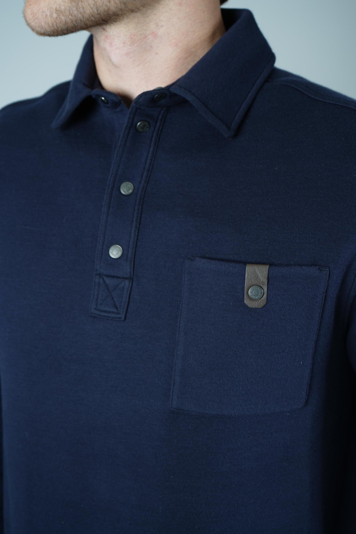Moncler LS Polo – Navy
