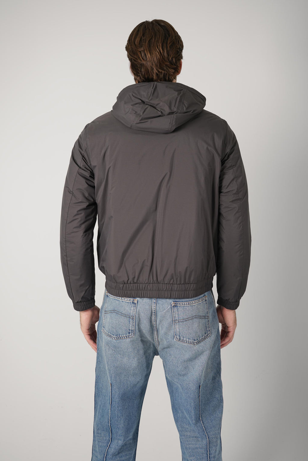 Woolrich Micro Ripstop Hooded Jacket – Charcoal Grey